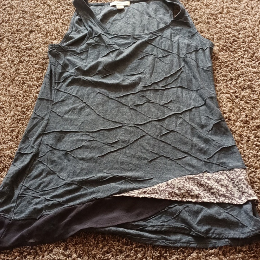 L (10-12) girls, Coldwater creek, sleeveless, blue and grey top